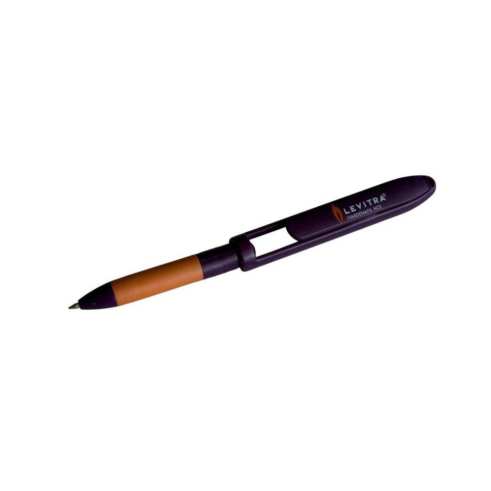 Levitra Folding Pen Purple Orange Pharma Promo Medical Swag Collectible